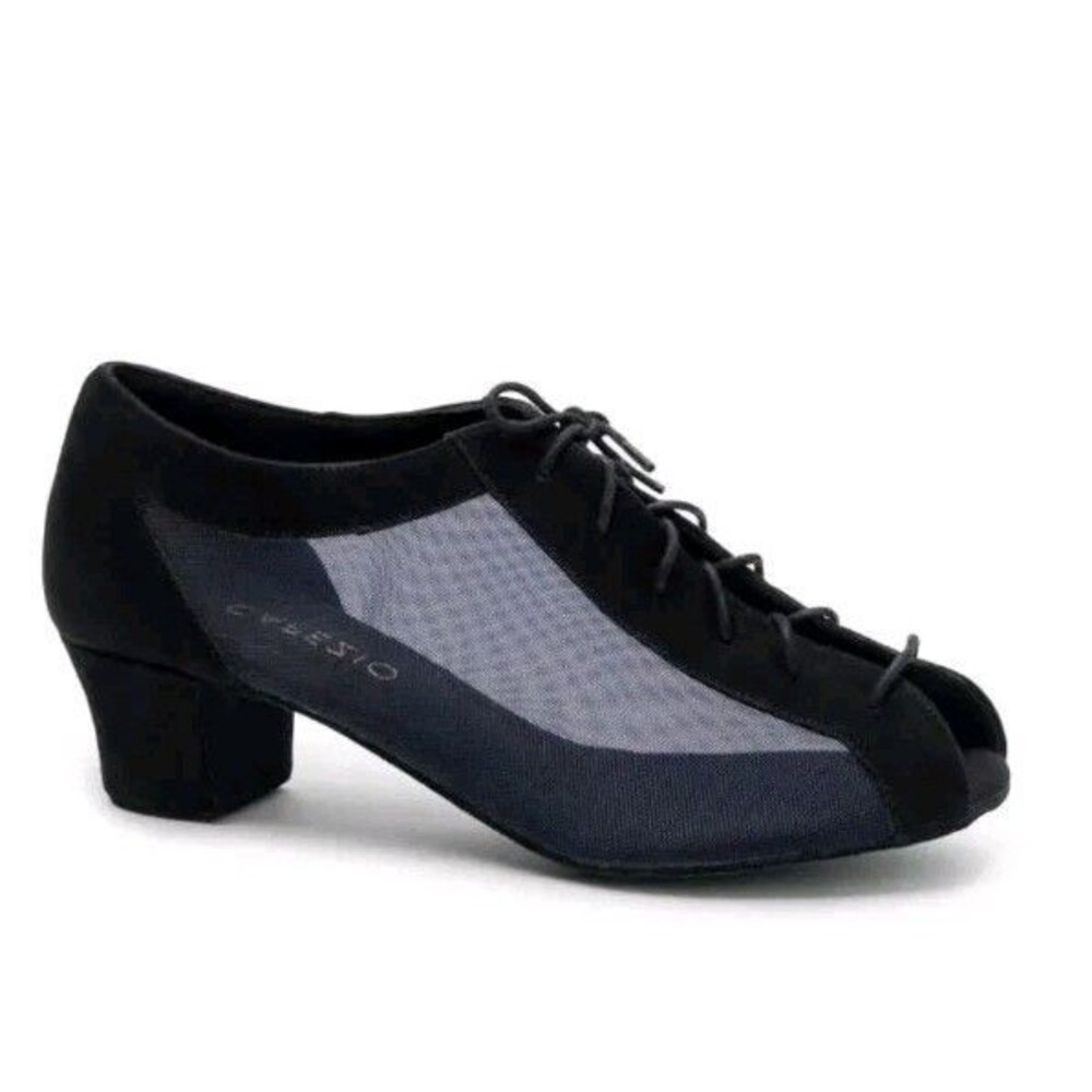 Sz 10.5 W - Capezio Peep Toe Mesh Upper Ballroom Shoes with 1.5" Heel